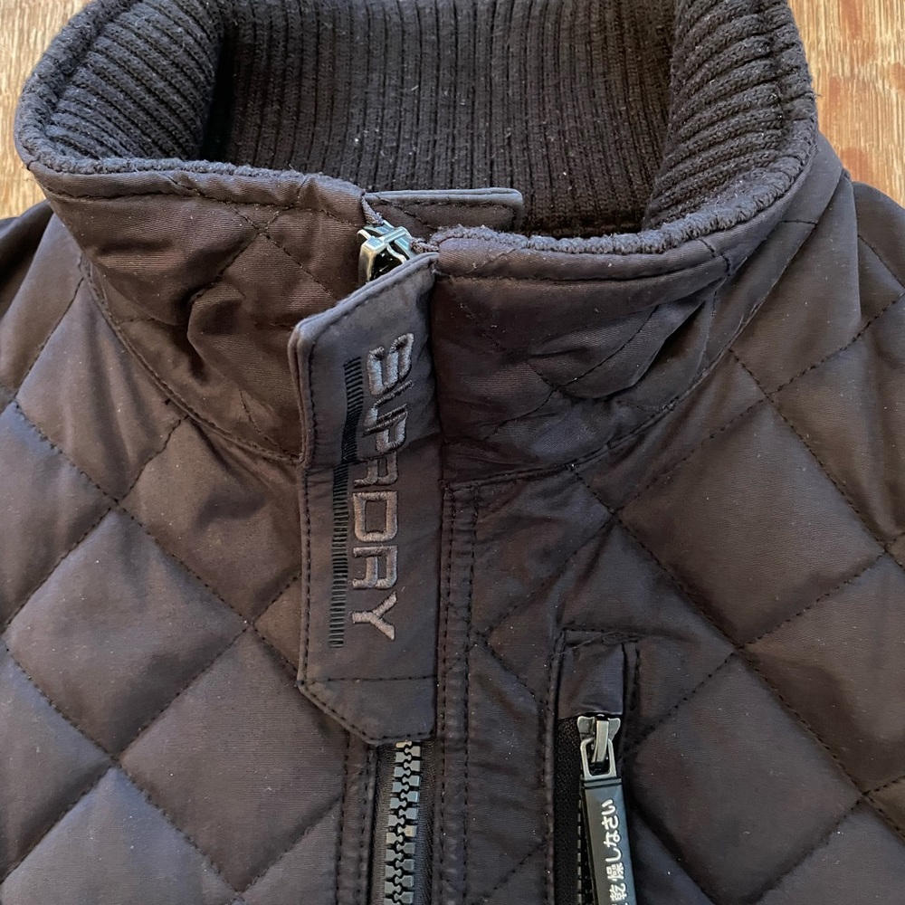 Men’s large cotton quilted parka jacket by Superdry